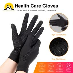 Luvas masculinas de fibra de cobre elastano tela de toque correndo esportes inverno quente ciclismo luvas de dedo cheio antiderrapante cuidados saudáveis luvas - Image 2