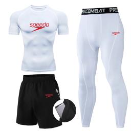 Secagem Rápida Respirável Top e Shorts Calças Set, Moda Sportswear, Swimwear, Ciclismo, Esportes, Fitness, Novo, 3 Pcs, 2024 - Image 5