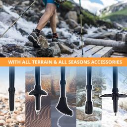 Carbon Fiber Lightweight Trekking Poles, Bastões telescópicos dobráveis, Bastão de caminhada e caminhada leve, Bastão de escalada - Image 5