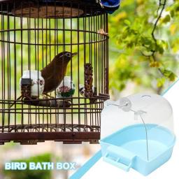 Banheira Papagaio para gaiola Periquito, Acessórios para gaiola, Tubo de banho enjaulado Caixa de chuveiro para papagaios Conure - Image 4