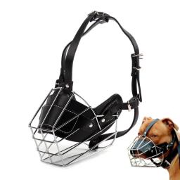 Cesta ajustável do focinho do cão, Cesta de metal para morder e mastigar, Boca Mesh Muzzles para cães de grande raça - Image 1