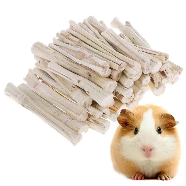 Vara de Bambu Doce 500g para Coelhos Domésticos - Lanches Saudáveis para Mastigar e Suprimentos para Pequenos Animais de Estimação