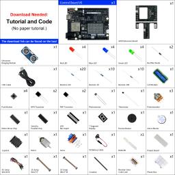 Freenove Super Starter Kit para Arduino UNO R4 V5 WiFi Mini, Arm Cortex-M4, Tutorial detalhado de 30,5 páginas, 172 itens, 60 projetos - Image 2