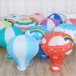Balão de ar quente de arco-íris para decoração de crianças, luminária de papel para festa de aniversário, casamento, 1 peça - Image 2