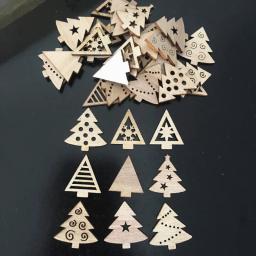 50Pcs Natal Enfeites De Madeira DIY Xmas Tree Pendurado Pingentes Decoração Para Casa 2024 Festa de Ano Novo Navidad Decoração Suprimentos,natal decoração,suprimentos de natal,enfeites de natal - Image 4