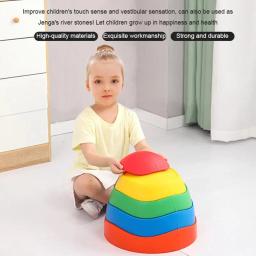 Pedra Sensorial Equipamento De Treinamento, Ensinando Aids, Blocos Empilháveis, Equilíbrio De Pedra, Stepping Stones, Brinquedo Para Crianças Autistas, 5Pcs - Image 3