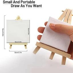 Mini telas esticadas com cavalete para crianças, pequenas telas de pintura, artesanato, 4x4 Polegada, pacote 16 - Image 3