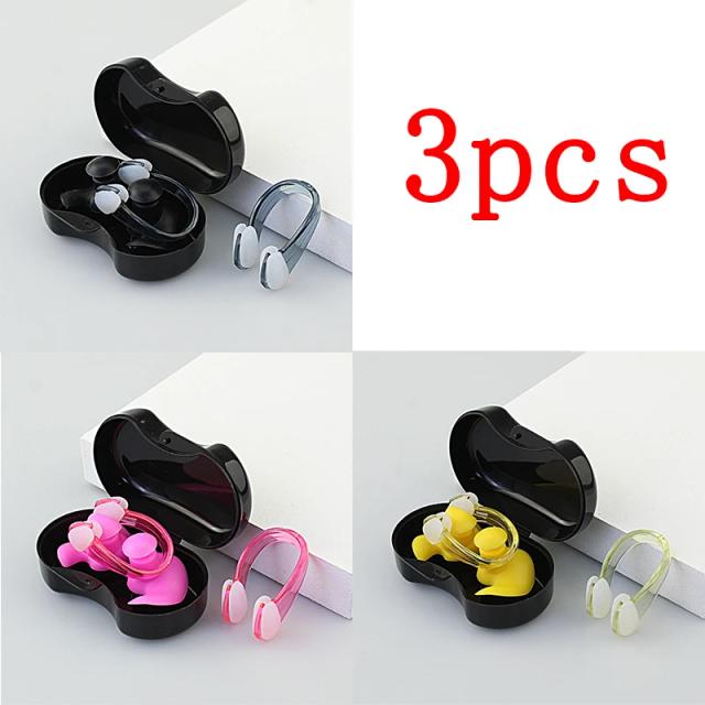 Conjunto de Clipe de Nariz e Tampões de Ouvido em Silicone Macio para Natação e Mergulho - Ideal para Crianças, Adultos e Iniciantes