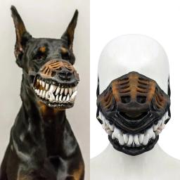 Máscara de boca de látex acolchoada para grande dramatização, focinhos de borracha, cachorro, halloween, cosplay, adereços fotográficos, acessórios - Image 1
