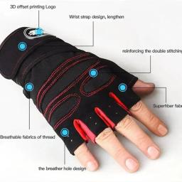 Luvas de ginástica fitness levantamento de peso pulseira luvas para homens mulheres treinamento de construção corporal esportes exercício ciclismo luva à prova de choque - Image 3
