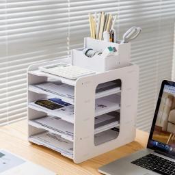 Multi-layer Desktop Data Rack, Material De Classificação De Escritório, Armazenamento De Papel, Rack Em Camadas Horizontal, Papel A4 - Image 2