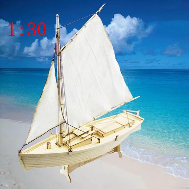 Kits de Construção de Veleiro de Madeira DIY Modelo 1:100 para Montagem e Brincadeiras