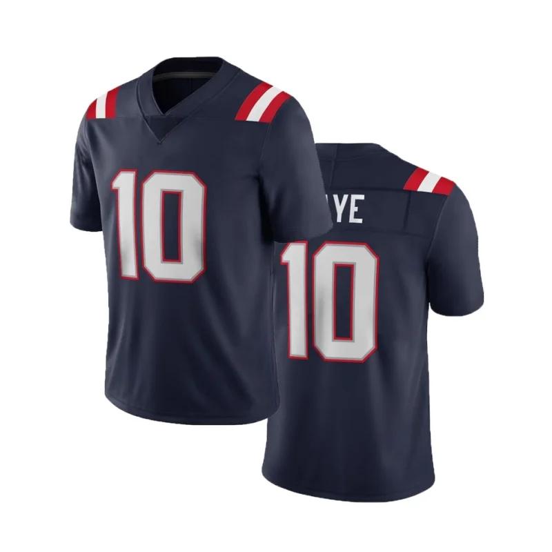 Camisa de futebol americano para homens, traje respirável de futebol Drake Maye, marinha, New England Patriots, jogador da equipe, atacado - Image 1