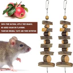 Natural Organic Apple Wood String, Chew Toy, Brinquedos Pequenos Animais Snack, Corda de mordida, Adequado para cobaias, Hamsters - Image 1