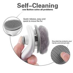 Pente para animais de estimação, agulha de aço inoxidável, remoção de pelos de cães e gatos, flutuante, limpeza de pelos, beleza, cuidados com a pele, escova de limpeza de cães de estimação - Image 5