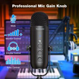 Professional USB Streaming Podcast PC Microfone Estúdio Cardioid Condensador Mic Kit com Boom Arm Para Gravação Twitch YouTube - Image 5