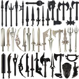 Medieval Militar Soldado Figura Arma Kit, Blocos de Construção Acessórios, Espada, Java, Arco, Flecha, Tridente, Martelo, Ax, Presentes Toy, K049 - Image 1