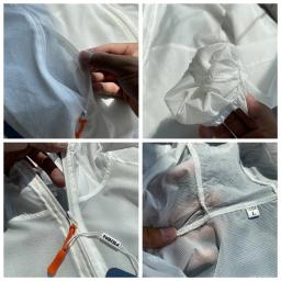 Jaqueta de proteção solar com capuz respirável para homens e mulheres Jaqueta de caminhada perfurada Casaco com capuz ultraleve Casaco de pele Roupas de acampamento Casal - Image 6