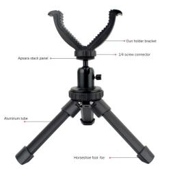 Durável alumínio tiro resto tripé, altura ajustável Rifle, V Yoke Stand, construção portátil para o alvo, rotação de 360 graus - Image 3