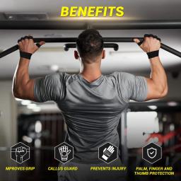 Luvas de ginástica de couro com palmeira acolchoada para homens e mulheres, levantamento de peso, exercício, treino, halterofilismo, pull ups - Image 3