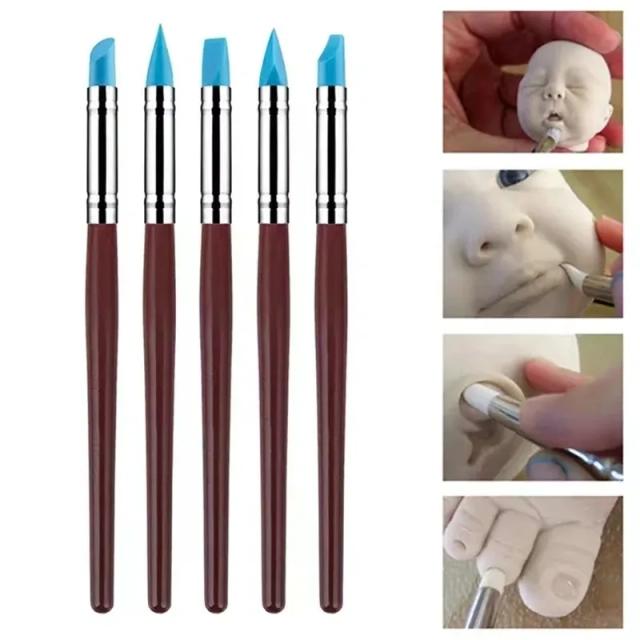 Ferramenta de Escultura em Sil silicone para Artesanato: Kit de 5 Peças para Modelagem e Cerâmica DIY