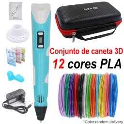 Caneta 3D, caneta de impressão 3D com visor LCD, caneta de pintura DIY com filamento PLA de 36 metros e 12 cores, caixa de viagem e adaptador de energia, presente de ideias de Natal para aniversário infantil - Image 1