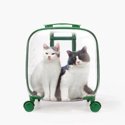 Caixa transparente portátil da caixa do trole do animal de estimação de elfwalk com roda silenciosa para gatos e cães - Image 2
