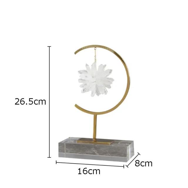 Estátua de Metal com Flores de Cristal: Decoração Criativa e Estética para Mesa e Ambientes