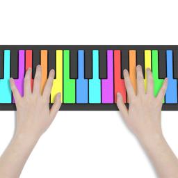 Flexível Roll Up Piano Eletrônico, 49 Teclas, MIDI Out, Hand Roll Piano, Compatível com Bluetooth, Fone de Ouvido para Amantes de Música, Iniciantes - Image 6