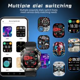 Relógio inteligente impermeável multifuncional para homens, chamada bluetooth, modo multi-esporte, 650 mAh, 100 +, novo, 2023 - Image 4
