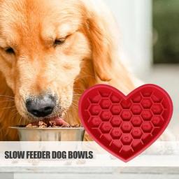 Alimentador De Cão De Silicone Em Forma De Amor, Aprimorado O ritmo de refeição, Tigela de comida para gato, Alimentador Anti-Asfixia com Ventosa - Image 3