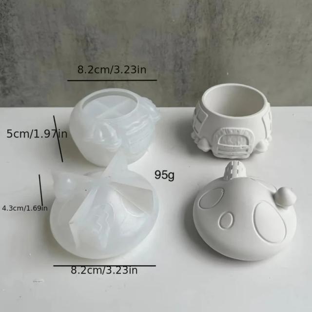 Moldura de Silicone 3D em Forma de Cogumelo para Armazenamento, DIY e Decoração em Resina Epóxi, Aromaterapia e Joias