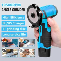 Cordless Mini Angle Grinder cortador, Recarregável Moagem Tool, polimento elétrico, máquina de corte, DIY Carpintaria Disco, 12V - Image 1