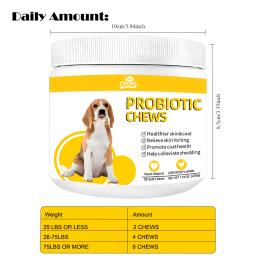 Pet probiótico macio mastiga suplemento para cães, Promover a pele saudável e casaco, Enxaqueca derramamento e aliviar a coceira, Suplemento nutricional - Image 5