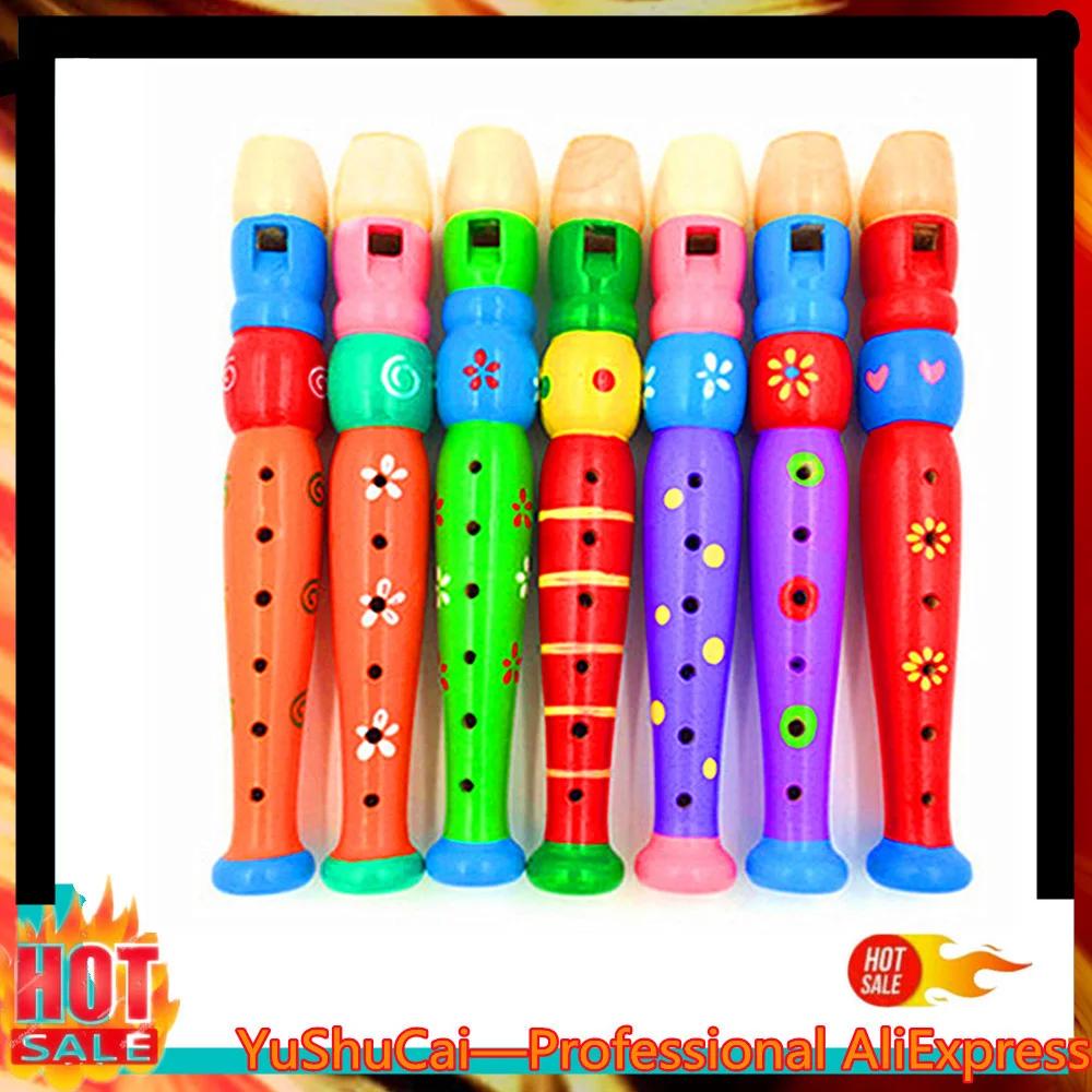 Instrumento musical de sopro de flauta curta criança para crianças aprendendo instrumentos musicais educacionais com padrões coloridos - Image 1