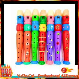 Instrumento musical de sopro de flauta curta criança para crianças aprendendo instrumentos musicais educacionais com padrões coloridos - Image 1