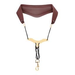 Correia ajustável do pescoço do saxofone, Sling acolchoado confortável, chicote de ombro de couro, acessórios universais do instrumento do cordão - Image 1