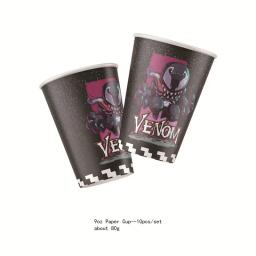 Venom Tema Descartável Conjuntos de Louça para Crianças, Decoração de Festa, Balões, Aniversário, Menino e Menina - Image 2