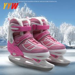Patins de gelo ajustáveis para homens e mulheres, Sapatos de hóquei no gelo Patin, Quente para crianças, Adulto - Image 3