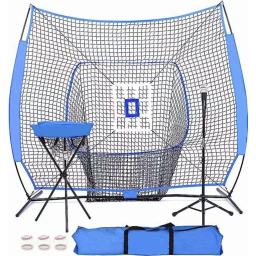 Practice Net Deluxe Tee Ball Caddy 3 Bola de treinamento/Strike Zone Bundle Bolsa de transporte |   Rebatidas de lançamento de softball de beisebol - Image 1