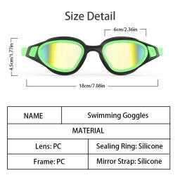 Óculos de natação anti-UV para adultos profissionais 180 °   Óculos de natação de silicone ajustáveis com lente HD antiembaçante galvanizada panorâmica - Image 6