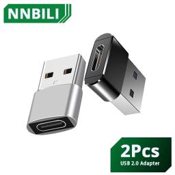 2 pces usb para tipo c otg adaptador usb USB-C macho para micro usb tipo-c fêmea conversor para macbook samsung s20 usbbc otg conector - Image 1
