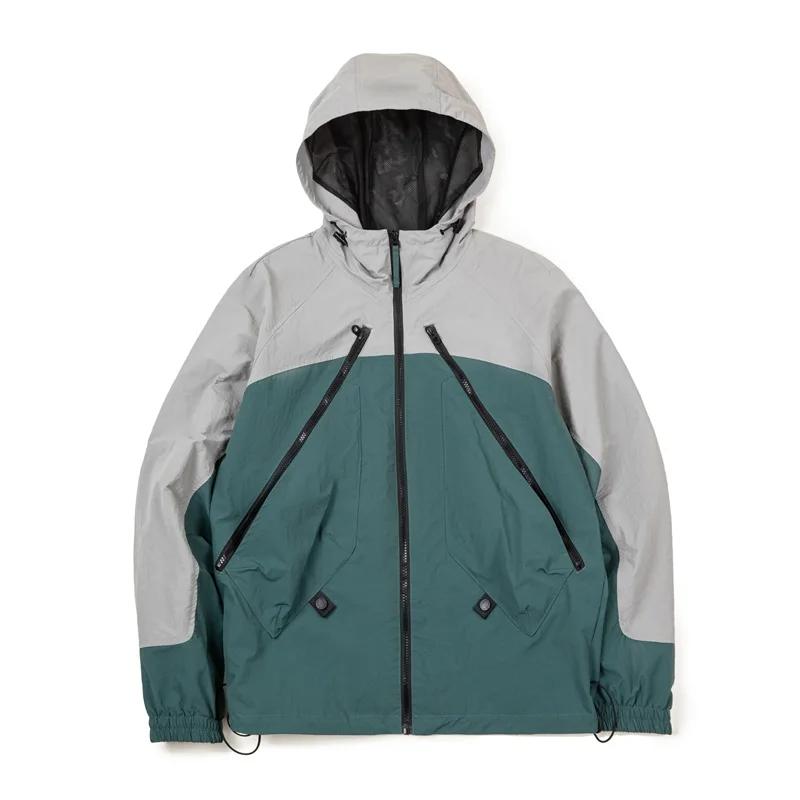 Maden Jaqueta de paraquedas masculina com capuz jaqueta esportiva respirável e seca estilo Gorpcore design solto com blocos de cores perfeita para primavera e outono - Image 1