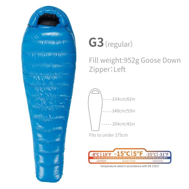 Saco de Dormir Ultraleve AEGISMAX G3 para Acampamento e Caminhada - Ideal para Temperaturas de -15 Graus, Unissex