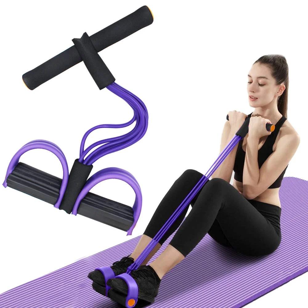 Corda de Resistência Multifuncional Elástica de 6 Tubos para Fitness e Yoga