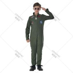 Top gun filme cosplay uniforme da força aérea americana trajes de halloween para homens adulto exército verde piloto macacão astronauta - Image 5