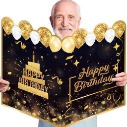 Enorme cartão de aniversário 21x15in, cartão personalizado de tamanho grande, cartões de feliz aniversário, grandes sinais de festa de feliz aniversário, livro de visitas gigante - Image 1