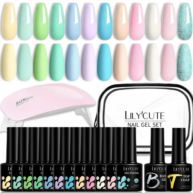 Conjunto de Esmaltes Magnéticos LILYCUTE com Glitter Reflexivo 9D e Vara Cat - 10 Peças para Nail Art Deslumbrante