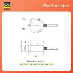 Display indicador + micro célula de carga, alta precisão, tensão de teste, peso do sensor de pressão, peso 20kg-500kg, adequado para HX711 - Image 2