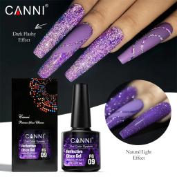 Gel para Unhas Glitter Canni-Reflexivo, Polonês Brilhante, Olho de Gato Arco-íris, Semi Permanente, Laser Glitter, Laca para Unhas, 7,3 ml - Image 2